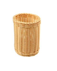 Synthetic rattan bread-stick/cutlery basket - polypropylene solid section wires Ø cm 12 h cm 15