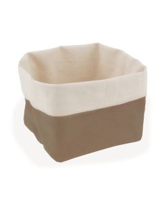 2 piece set oval bread basket - light brown-beige cotton cm 12x12 h cm 15