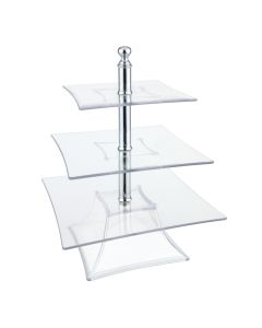 Three tier square tray - polycarbonate cm 20x20/25x25/30x30 h cm 28