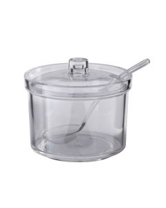 Sugar bowl/Cheese dish/Sauce bowl with lid and teaspoon - MS Ø cm 8,5 h 7,5 cl 19