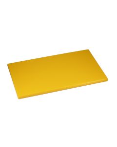 GN 1/1 cutting board with rounded edges - yellow HDPE