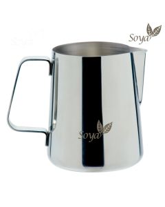 Easy Cappuccino jug with laser printed Soya logo - stainless steel 18/8 cups 3
