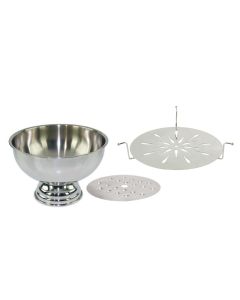 Bottles cooler/punch-bowl with ice strainer and yogurt stand - stainless steel Ø cm 40