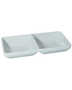 Square sauce dish with 2 compartments Oriental Series - black melamine cm 14,5x7