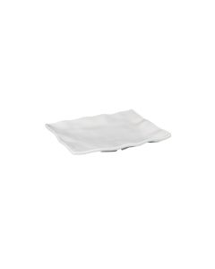 Wavy rectangular plate Kang - ivory melamine cm 36x27