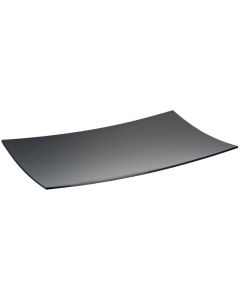 Rectangular curved plate Luna - black melamine cm 61,4x30,7