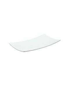 Rectangular curved plate Luna - ivory melamine cm 61,4x30,7