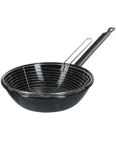GARCIMA La Ideal enamelled carbon steel deep pan with basket Ø cm 26