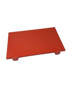 Cutting board with stoppers and rounded edges - red HDPE cm 60x40