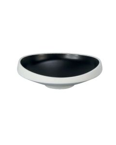 Deep slanting plate Taiji - black melamine cm 20,4x20,2 h cm 5,3
