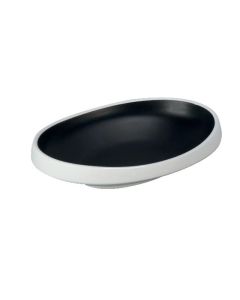 Deep oval plate Taiji - black melamine cm 20,5x15,4 h cm 4,3